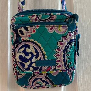 Vera Bradley Teal and Purple Quilted Crossbody Bag
